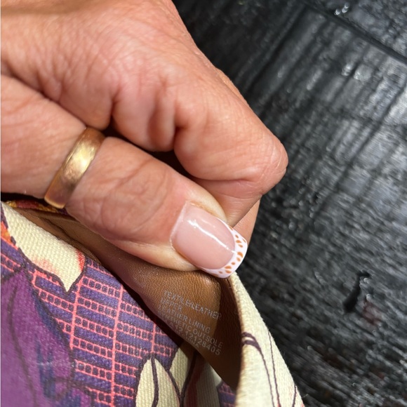 Tory Burch 'Sherri' Open Toe Floral Espadrille Wedge Sandals Purple/Tan Size 6 - Picture 6 of 6